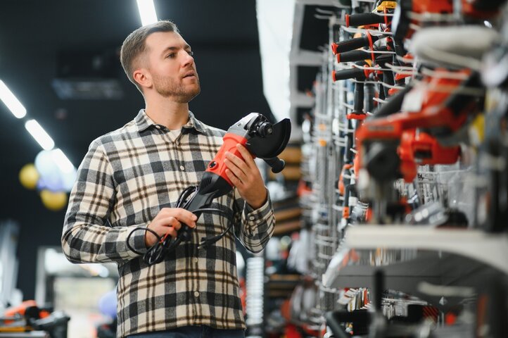Customer looking for tools in store